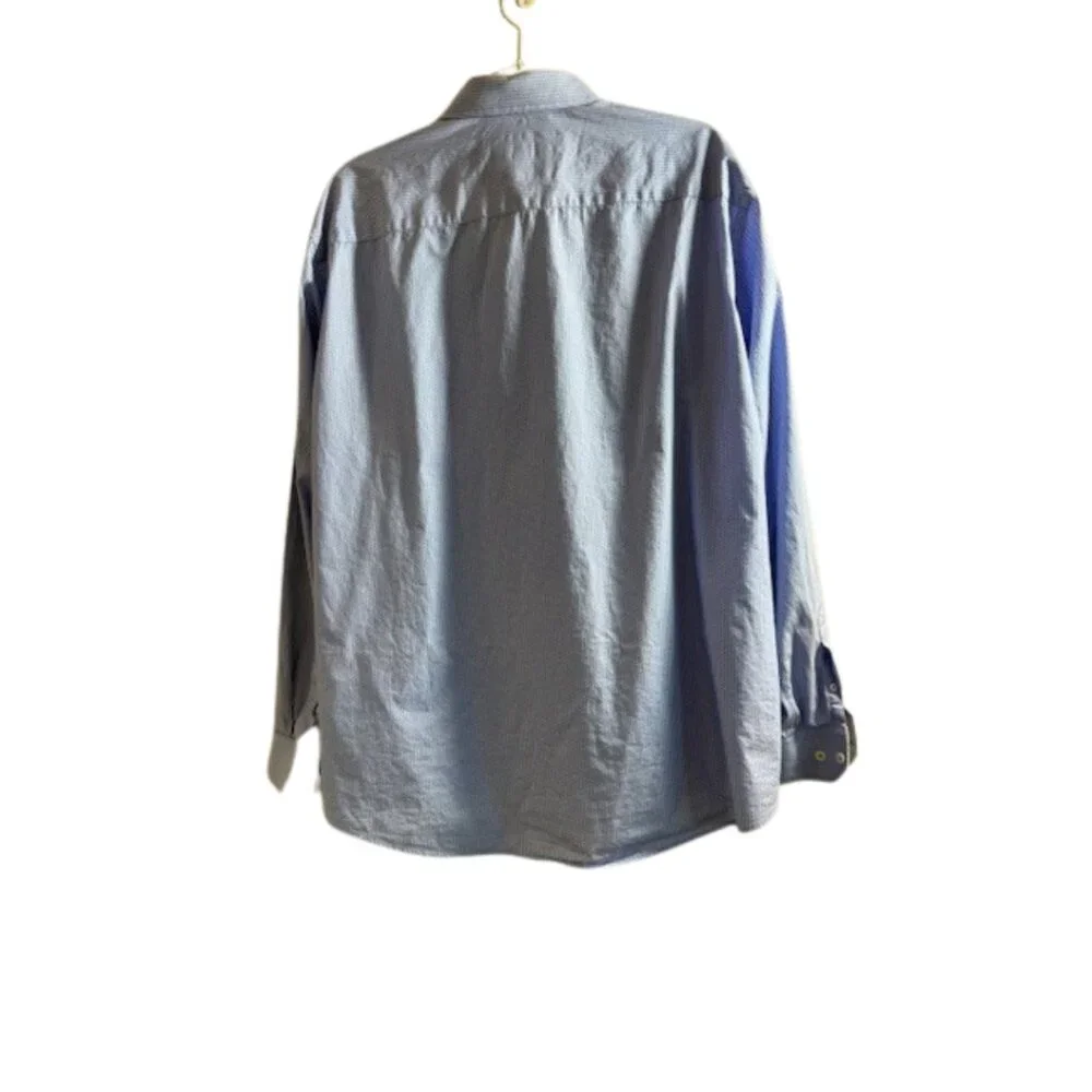 Johnston & Murphy Men's Button-Up Shirt Blue XXL Classic Fit - Picture 6 of 8